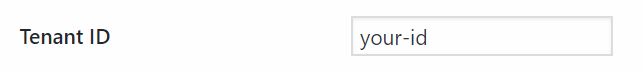 Tenant ID setup field